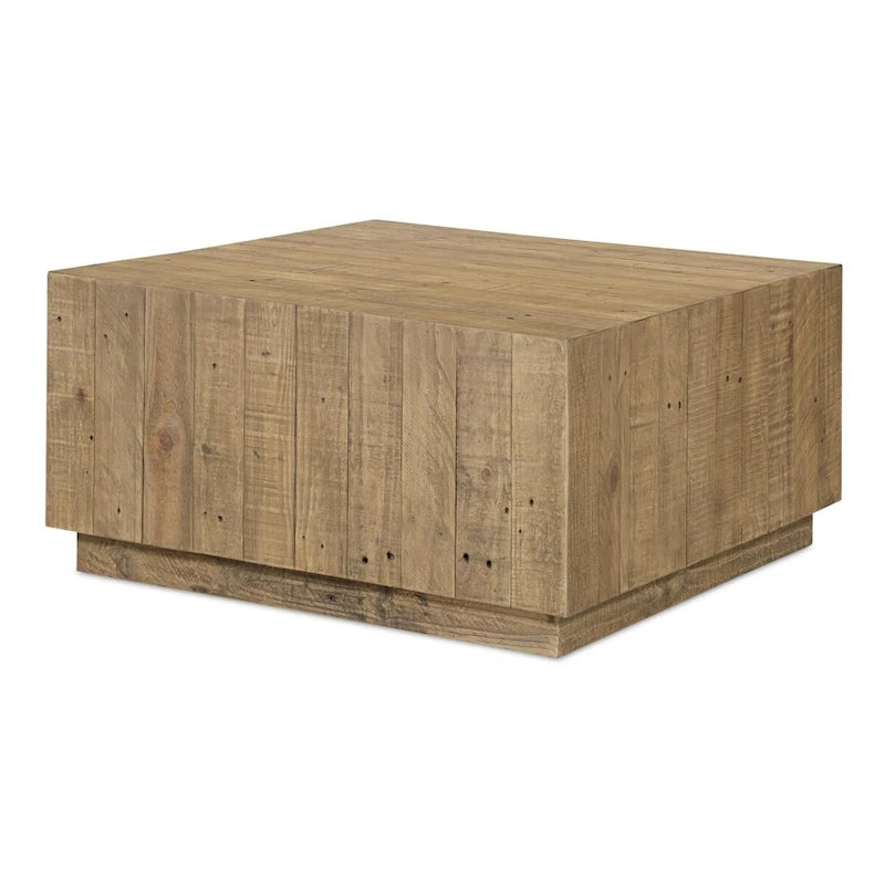 NADAAL STUDIOS Niall, quadratischer Couchtisch aus Holz, Braun - 80 x 80 x 40,6 cm