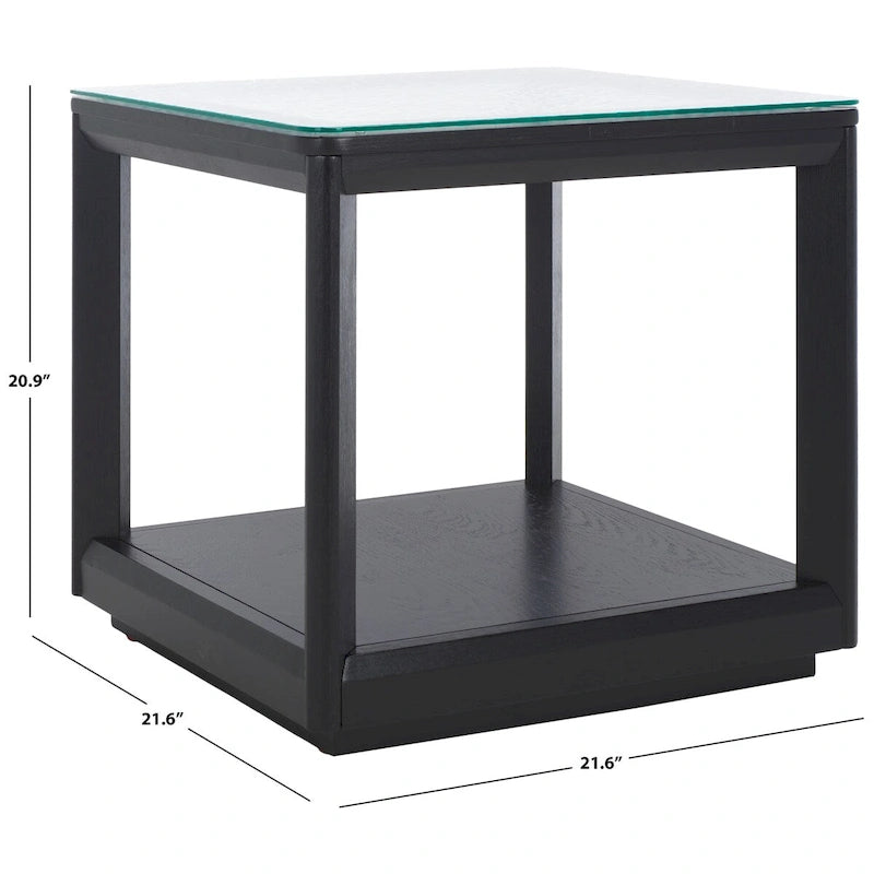 SAFAVIEH Couture Benecarlo Beistelltisch mit Glasplatte – 56 B x 56 T x 53 H cm