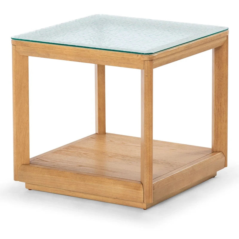 SAFAVIEH Couture Benecarlo Beistelltisch mit Glasplatte – 56 B x 56 T x 53 H cm