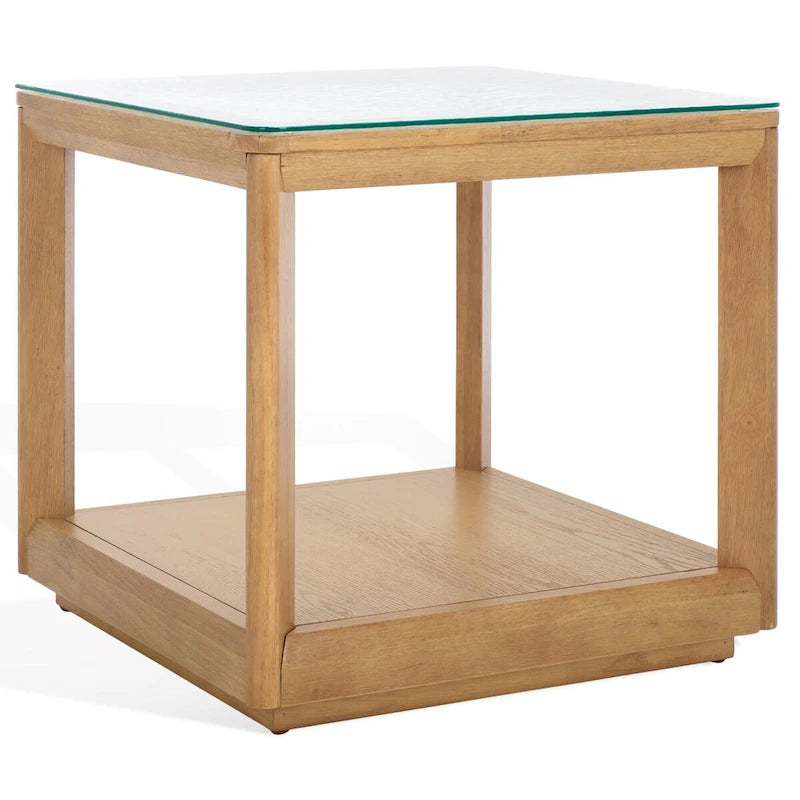 SAFAVIEH Couture Benecarlo Beistelltisch mit Glasplatte – 56 B x 56 T x 53 H cm