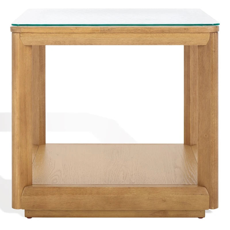 SAFAVIEH Couture Benecarlo Beistelltisch mit Glasplatte – 56 B x 56 T x 53 H cm