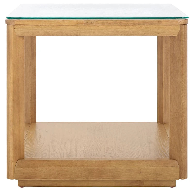 SAFAVIEH Couture Benecarlo Beistelltisch mit Glasplatte – 56 B x 56 T x 53 H cm