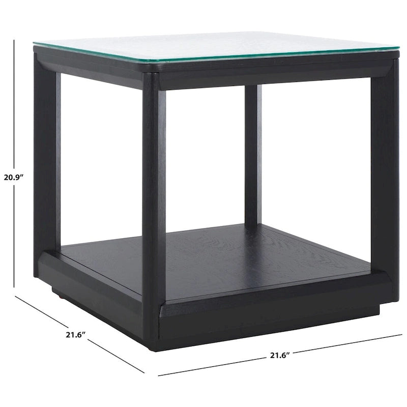 SAFAVIEH Couture Benecarlo Beistelltisch mit Glasplatte – 56 B x 56 T x 53 H cm