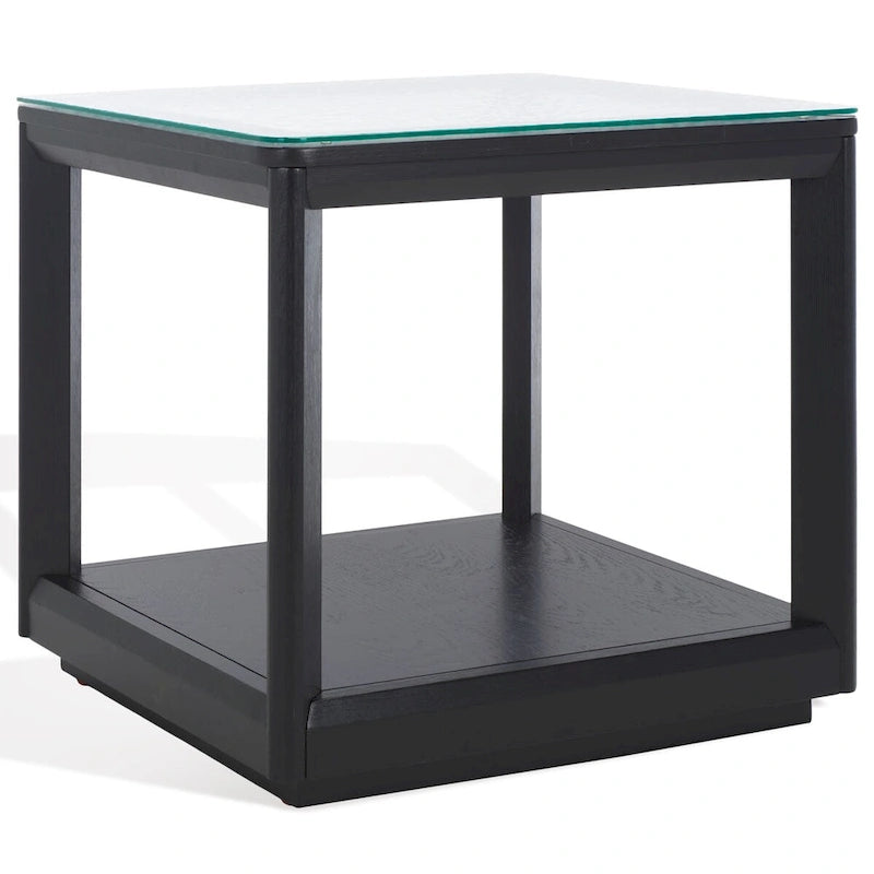 SAFAVIEH Couture Benecarlo Beistelltisch mit Glasplatte – 56 B x 56 T x 53 H cm