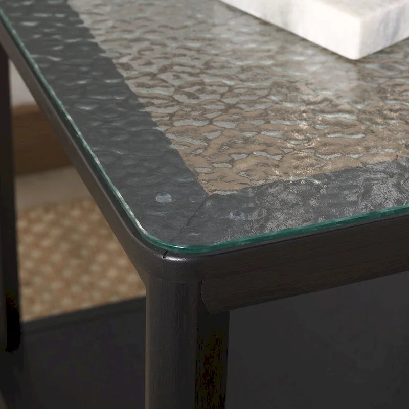 SAFAVIEH Couture Benecarlo Beistelltisch mit Glasplatte – 56 B x 56 T x 53 H cm