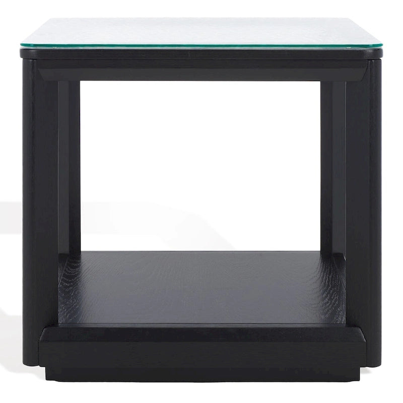 SAFAVIEH Couture Benecarlo Beistelltisch mit Glasplatte – 56 B x 56 T x 53 H cm