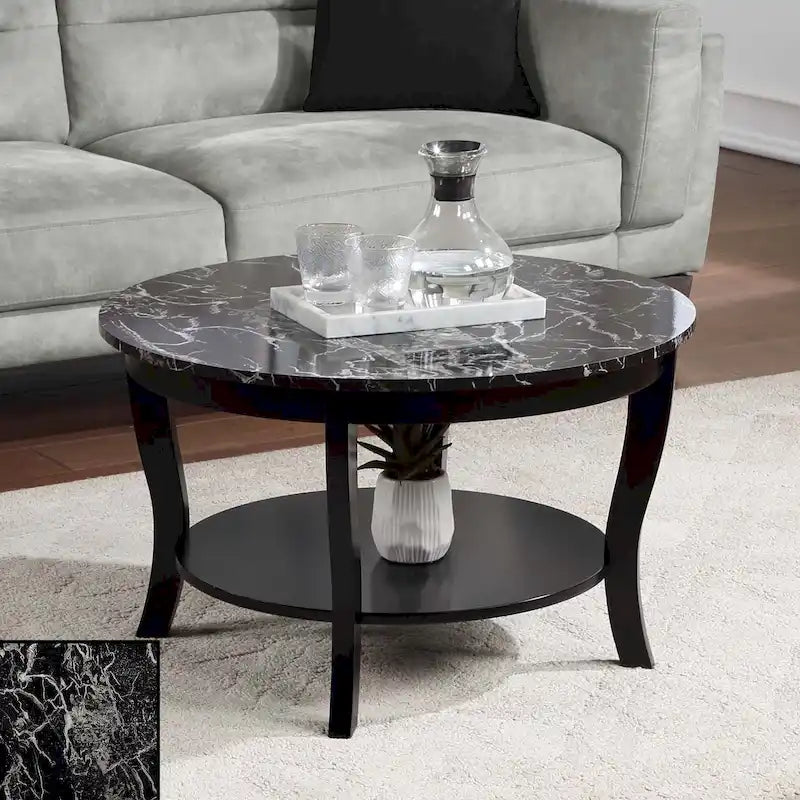 Convenience Concepts American Heritage Runder Couchtisch mit Ablage