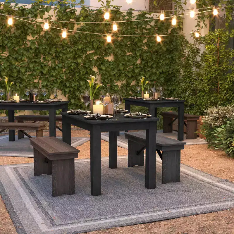 Flash Furniture 46 x 30 rechteckiger Esstisch aus massiver Kiefer im Landhausstil