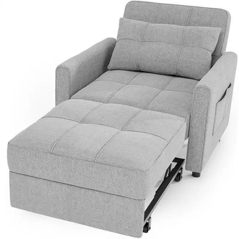3-in-1 Schlafsofa, ausziehbarer Sessel, umwandelbarer, verstellbarer, klappbarer Polster-Lounge-Sofa