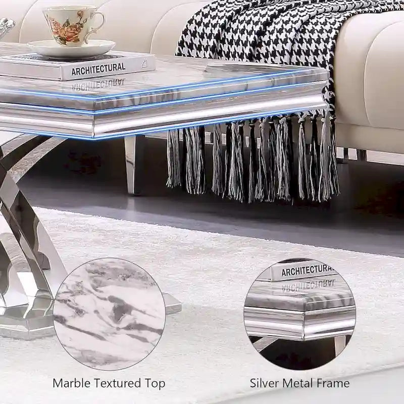 Moderner Couchtisch 48 Rechteckiger Couchtisch mit X-förmigem Sockel Couchtische für das Wohnzimmer