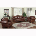 Brandon Sofa- und Sessel-Set aus distressed italienischem Vollnarbenleder in Whiskey-Farbe