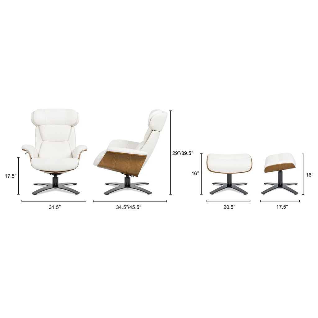 Jovan 31.5 Echtleder Relaxsessel mit Ottoman