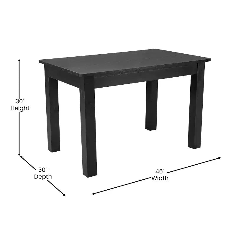 Flash Furniture 46 x 30 rechteckiger Esstisch aus massiver Kiefer im Landhausstil