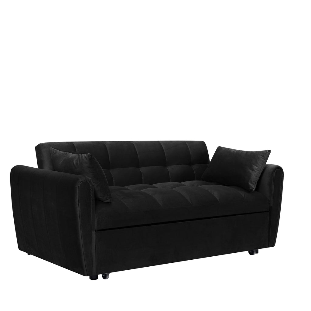 64.96 Samt 3-in-1-Schlafsofa mit verstellbarer Rückenlehne, Aufbewahrungstasche und 227 kg Tragkraft