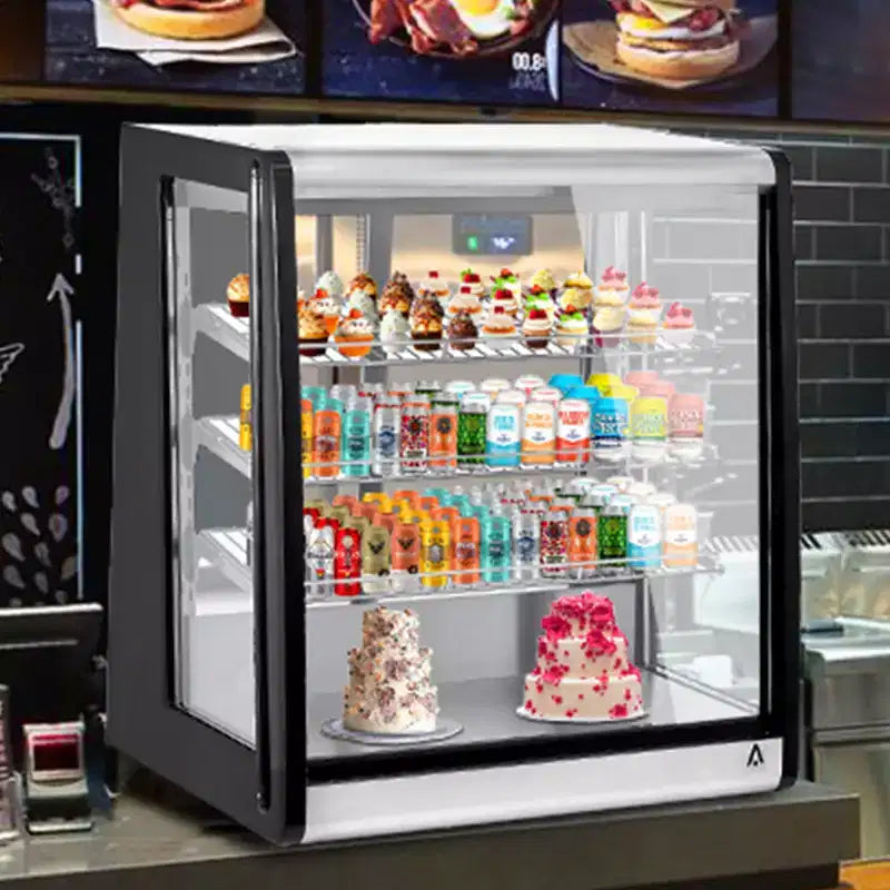Gewerblicher Display-Kühlschrank 195 L, gekühlte Thekenvitrine mit LED-Beleuchtung für Bäckerei, Café, 110 V/190 W