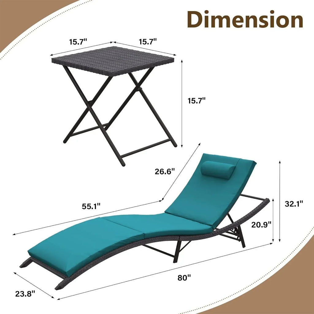 Kullavik 3-teiliges Outdoor-Loungemöbel-Set