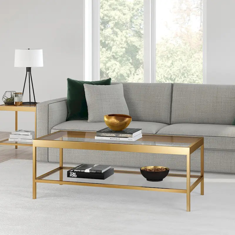 Alexis Couchtisch aus Metall und Glas