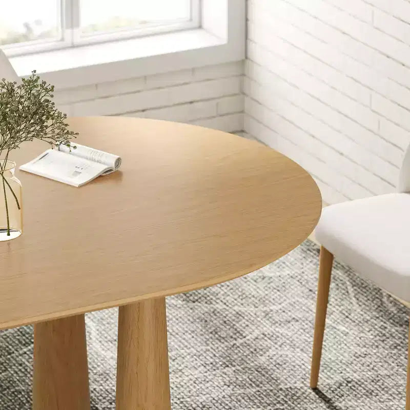 Dovelina 67 Ovaler Esstisch aus Holz mit 4 Beinen Moderner Küchentisch für 6 Personen