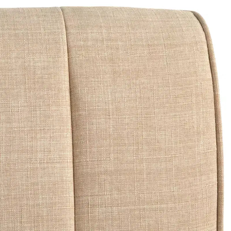 Lifestorey 4-teiliges Essgruppe Kerrington Channel Back Banquette Nussbaum/Creme: Leinenoptik-Stoff, Säulentisch