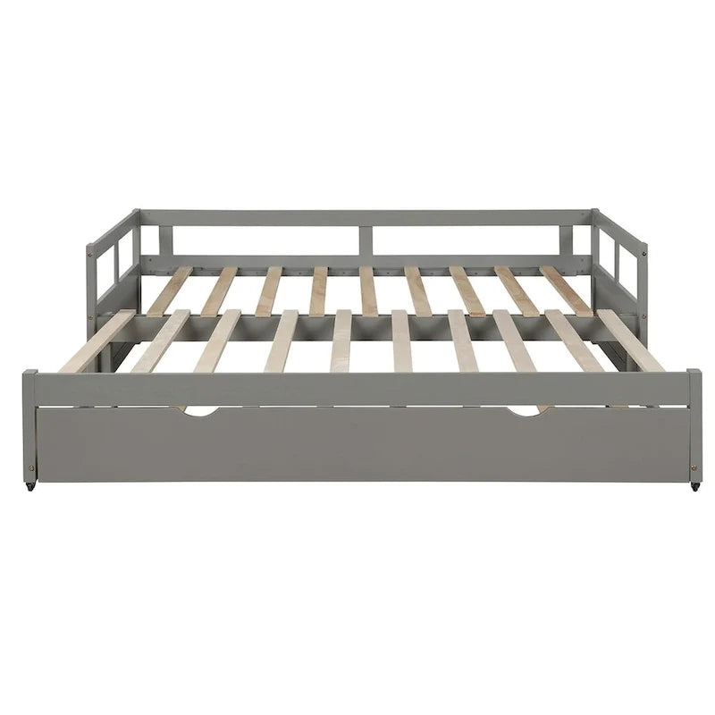 Ausziehbares Tagesbett mit Ausziehfunktion, Holztagesbett mit Ausziehfunktion