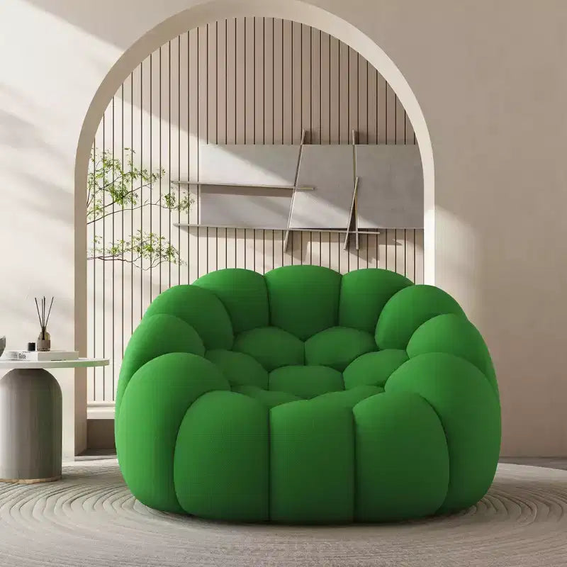 120 cm Bubble-Bodensessel mit geschwungenem Design, 3D-Sitzsack für Wohnzimmer, Grün