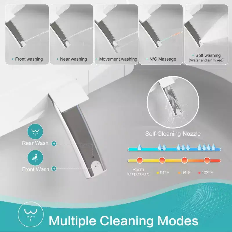 Dyonery Smart Toilet, spülrandlos, einteilig mit Schaumbarriere, automatischem Deckelöffner/-schließer, beheiztem Bidet & Trockner, LED-Nachtlicht, automatischer Spülung