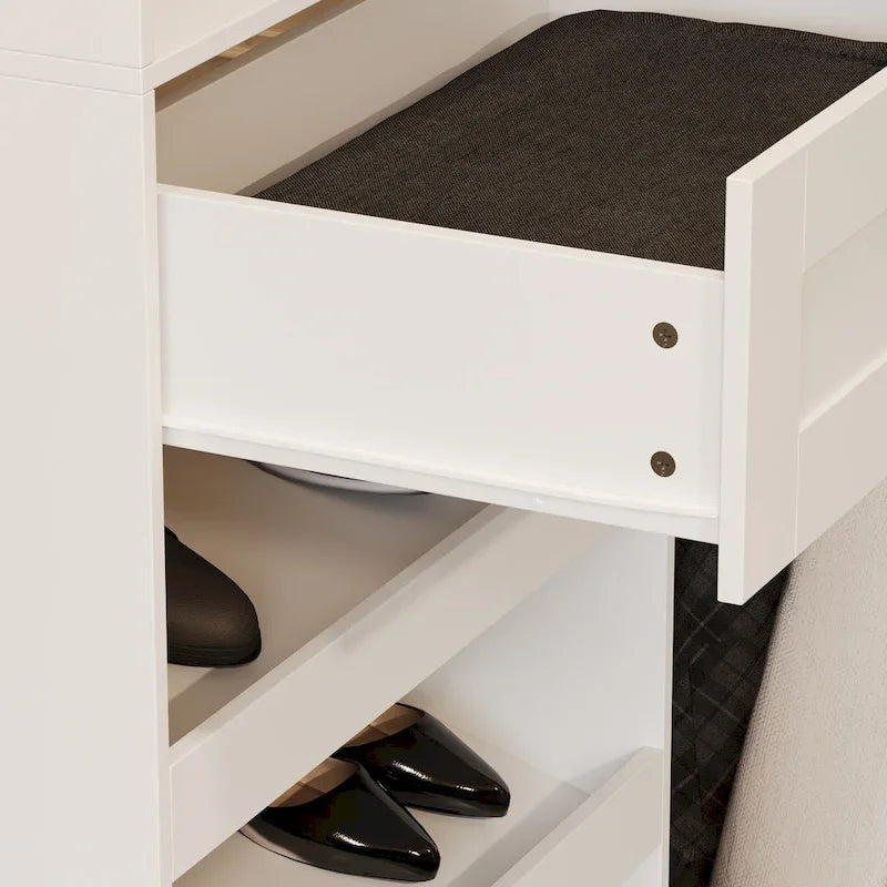 Eckkleiderschrank mit 2 Kleiderstangen, Hosenhalter und Schuhaufbewahrung