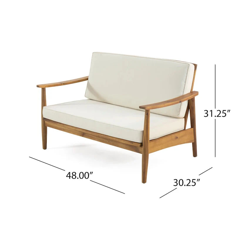 Willowbrook Outdoor Akazienholz 4-Sitzer Lounge-Set von Christopher Knight Home