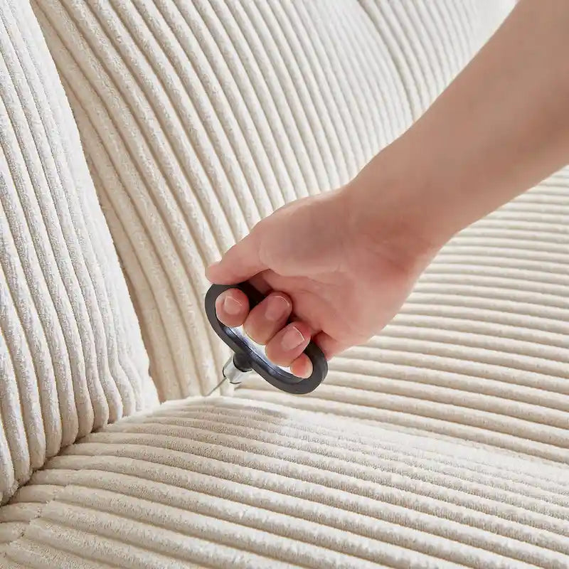 Drehbarer Relaxsessel aus Cord mit Gleitfunktion und Fußstütze für das Wohnzimmer