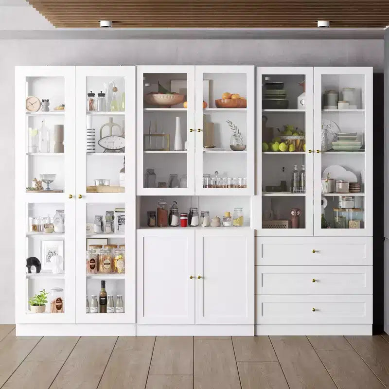 Famapy Combo Vitrinenschrank Bücherregal Organizer Speisekammer