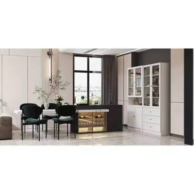 Famapy Combo Vitrinenschrank Bücherregal Organizer Speisekammer