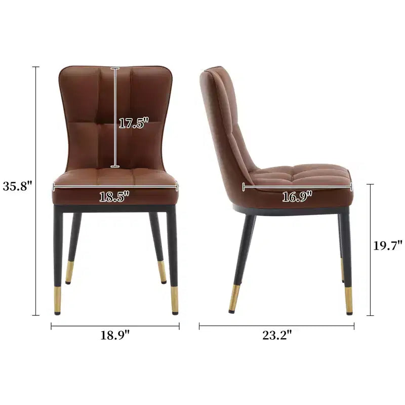 Bekrvio Esszimmerstühle 6er-Set, moderne gepolsterte Kunstledersitze mit hoher Rückenlehne, Metallbeine, armlose Küchenstühle für Wohn- und Esszimmer