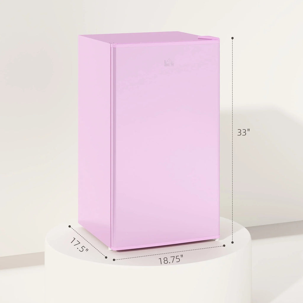 HOMCOM 90L Mini-Kühlschrank mit Gefrierfach, Kompakter Kühlschrank mit einer Tür und einstellbarem Thermostat für Schlafzimmer