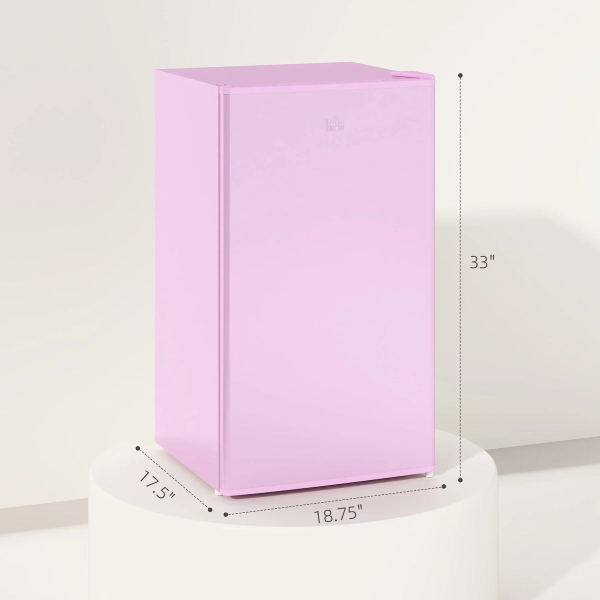 HOMCOM 90L Mini-Kühlschrank mit Gefrierfach, Kompakter Kühlschrank mit einer Tür und einstellbarem Thermostat für Schlafzimmer
