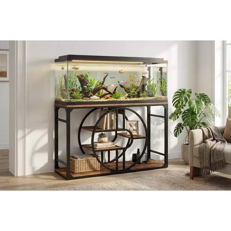 Aquariumunterschrank aus Metall, 55–75 Gallonen, strapazierfähiger Aquarienunterschrank mit Stauraum, mehrstufiger Aquarienunterschrank mit verdickten Beinen, geeignet