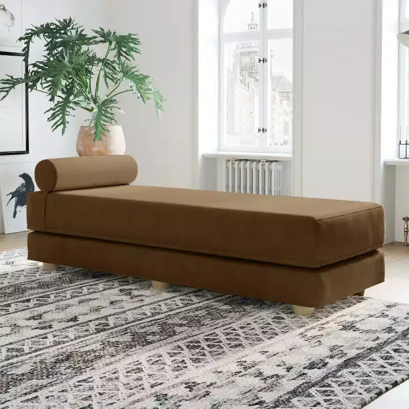 Tagesbett / ausklappbares Schlafsofa (Queensize) - Microvelvet