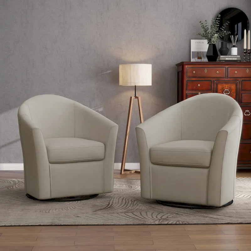 2er-Set Moderner Polster-Clubsessel Drehbar Wohnzimmer Akzentsessel