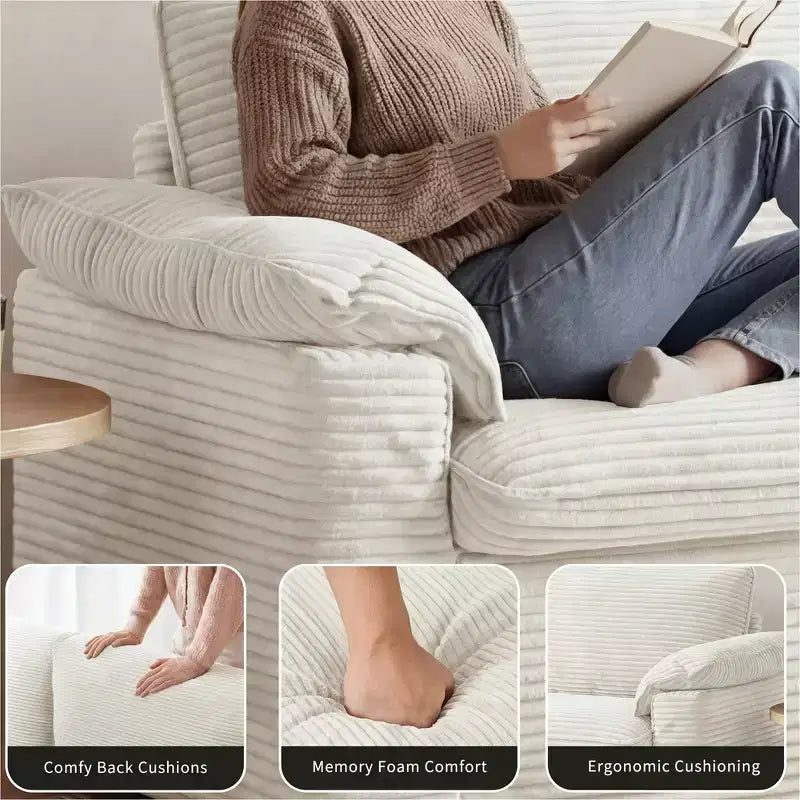 Dyonery 86 Cloud Loveseat Sofa, tiefer Sitz & breite Armlehnenkissen, stabiler Rahmen, atmungsaktives ergonomisches Design