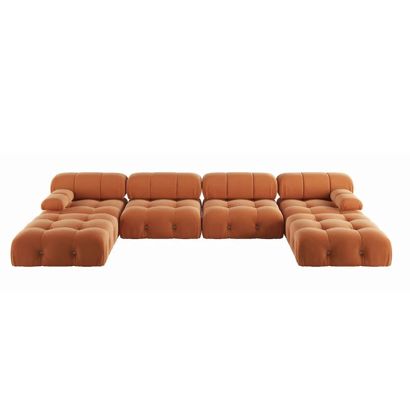 138 Modulares Schlafsofa, U-förmiges, minimalistisches Samtsofa