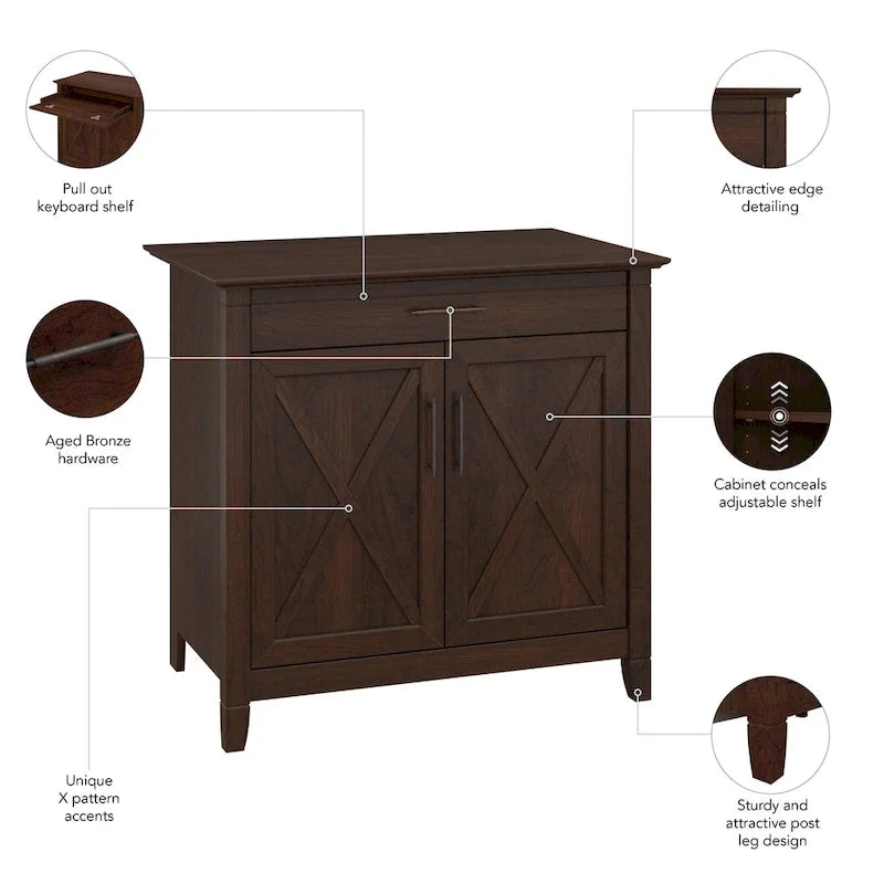 Key West Sekretär mit Lagerschrank von Bush Furniture