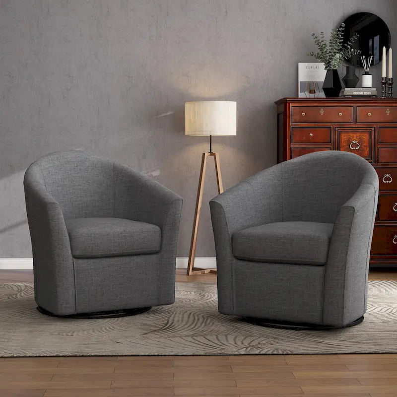 2er-Set Moderner Polster-Clubsessel Drehbar Wohnzimmer Akzentsessel