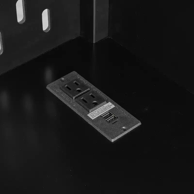 Vollständiges Gaming-Hochbett mit Schreibtisch und LED-Beleuchtung, großes Hochbett aus Holz mit Treppe und Stauraumtreppe sowie USB-Anschluss, Rot+Schwarz