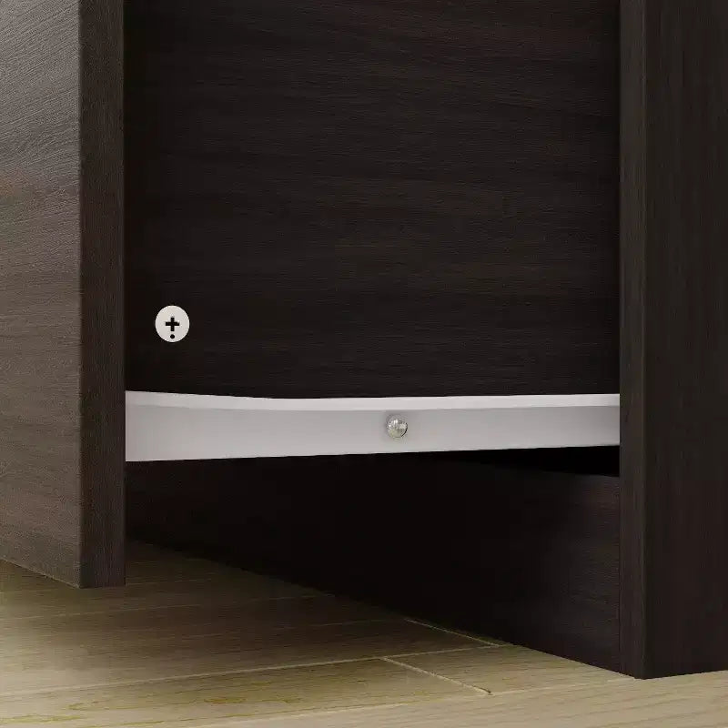 Hitow Kleiderschrank mit zwei Schubladen und Spiegeltür, zonierte Aufbewahrung
