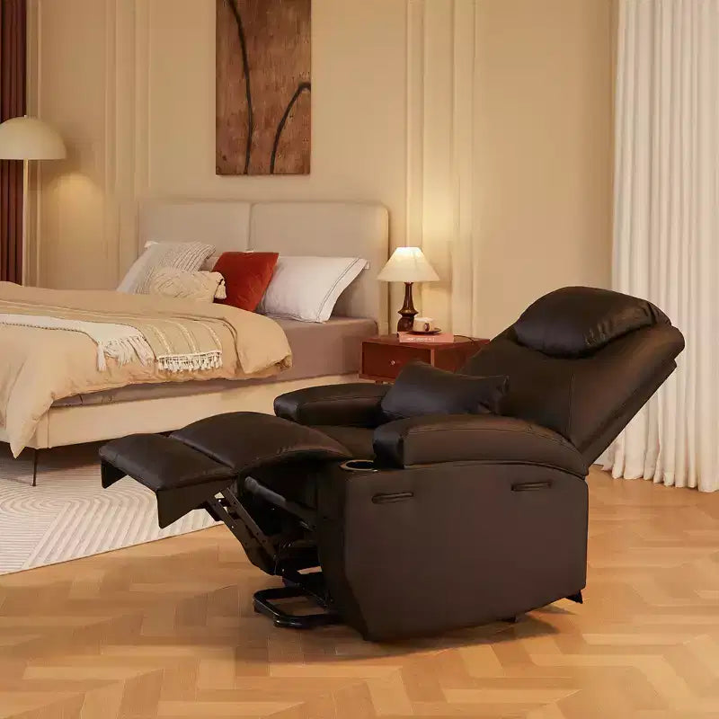 Bestier 34,6'' elektrischer Aufstehsessel mit Massage und Heizfunktion, Relaxsessel aus Kunstleder mit Seitentaschen und Getränkehaltern