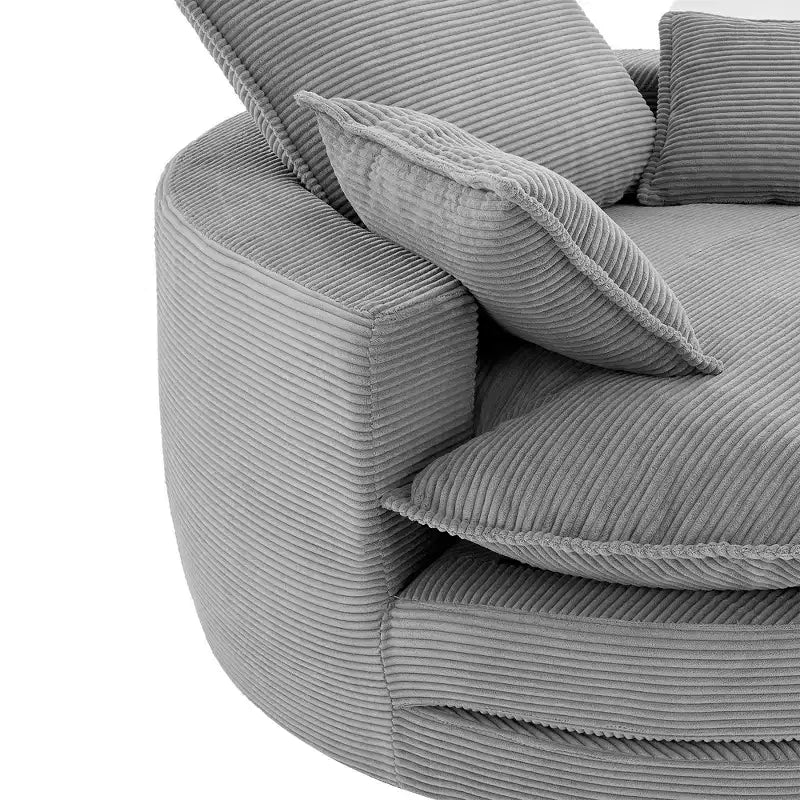 360° drehbarer Loungesessel, drehbarer runder Fass-Sessel mit Kissen für das Wohnzimmer