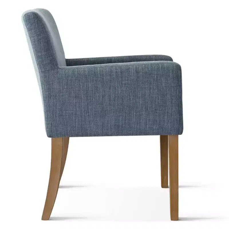 Set aus 6 gepolsterten Esszimmerstühlen mit Armlehnen, moderne Leinen-Sessel mit Holzbeinen, Akzentstühle für Esszimmer, Wohnzimmer - Panipeachy