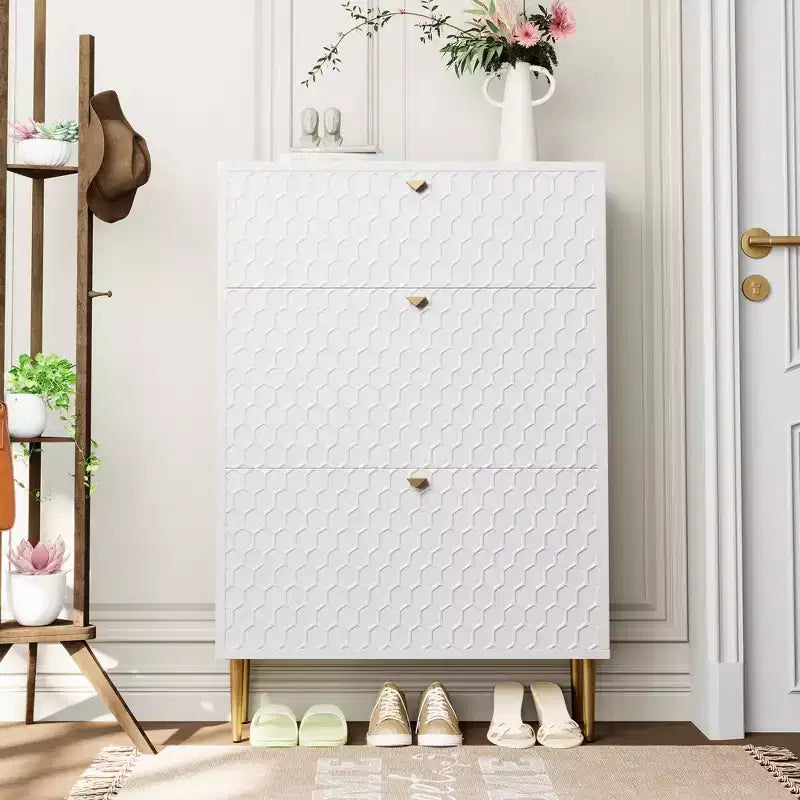 CLIHOME Schuhschrank für 24 Paar Schuhe, Flur, Schuhaufbewahrung, mit Kippfächern, Schuhregal