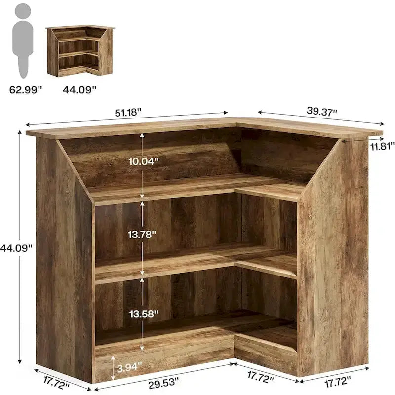 L-förmiger Barschrank mit Gläserhaltern für die Hausbar