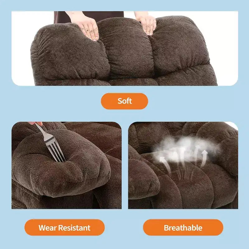 Manueller Relaxsessel, ergonomischer, atmungsaktiver Stoff-Relaxliege mit Seitentaschen, Einzelsessel, geeignet für Wohnzimmer Schlafzimmer