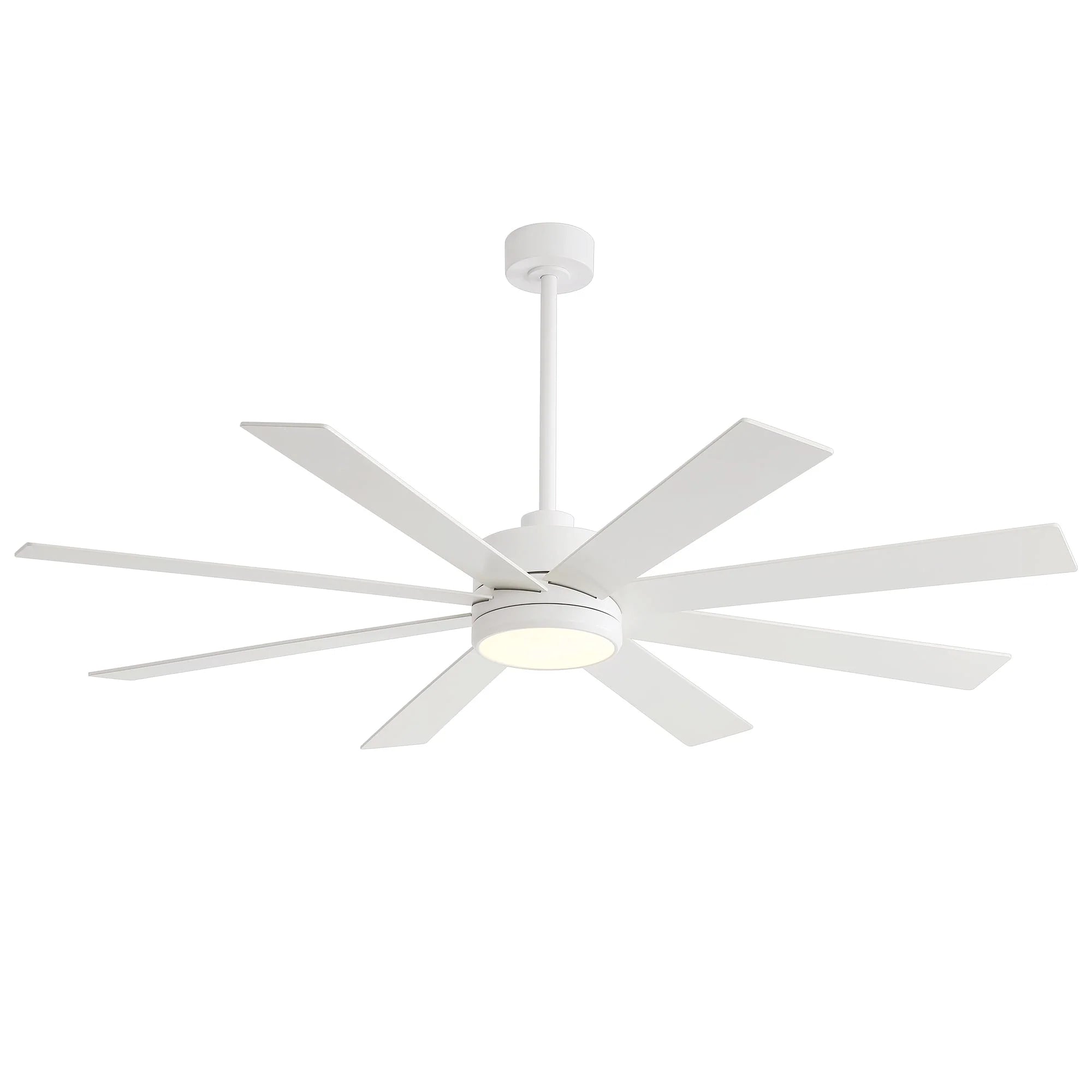65-Zoll-LED-Deckenventilator mit 8 Flügeln, Licht und Fernbedienung, Schwarz